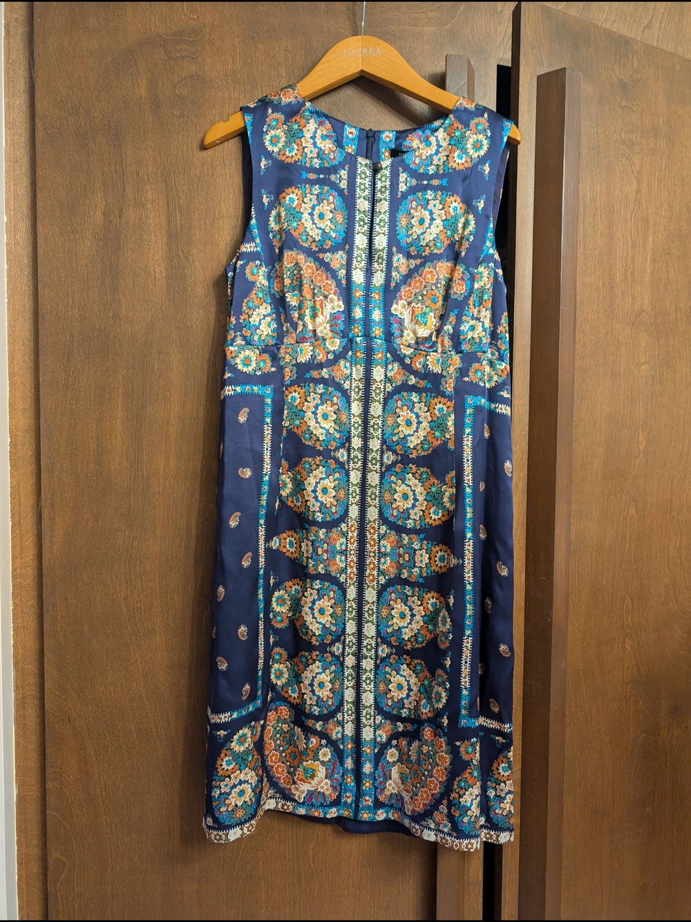 Purple Floral Tile-Print Sleeveless Silk Dress Nanette Lepore 8